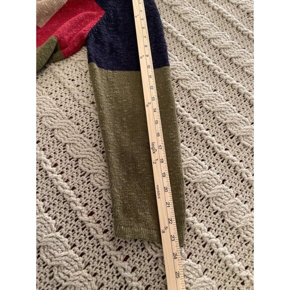 Colorful Patchwork Christopher & Banks XL Cardigan Women’s Sweater Red, Blue, Gr - Picture 6 of 10